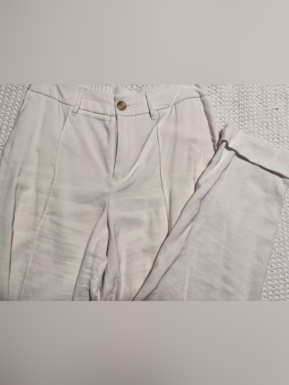 a new day Cream High-Rise Pleated Tapered Trousers